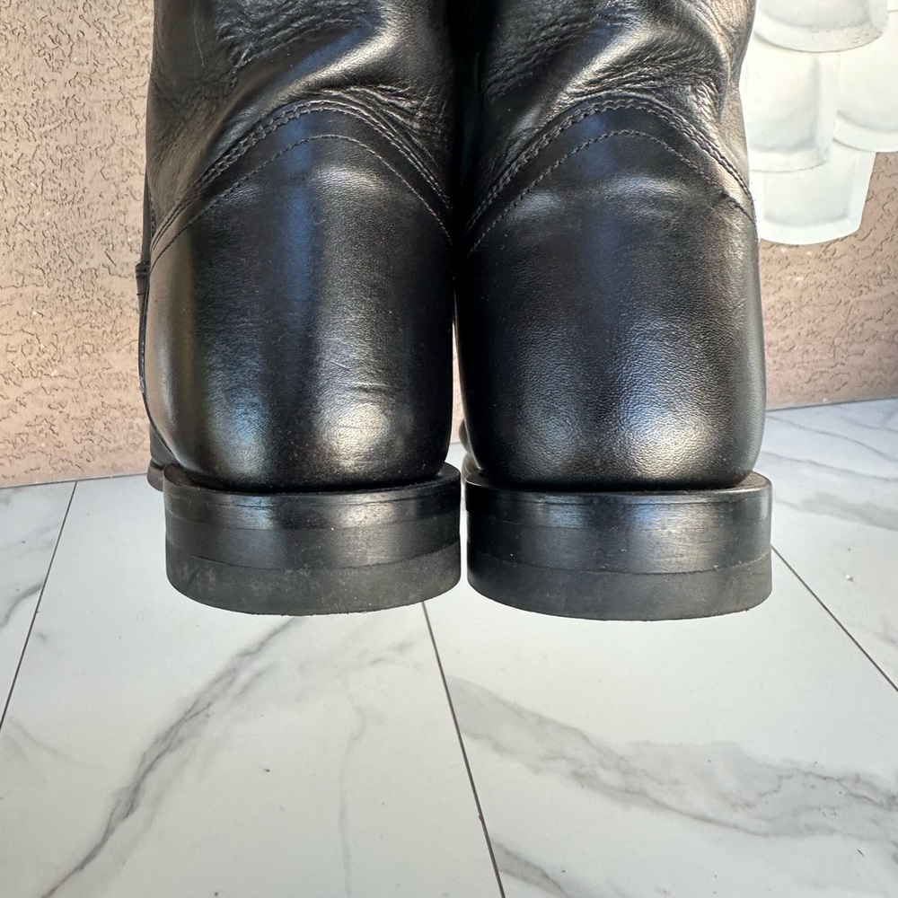 Justin Roper classic Black Leather Men's Cowboy Boots 3133 size 11.5 EEE wide - Picture 4 of 7